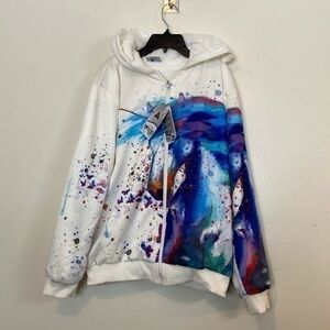 GEEK LIGHTING Hoodies Fleece Sherpa Lined Jacket Zip Up Sweatshirt 2XL